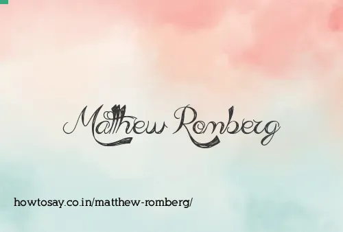 Matthew Romberg