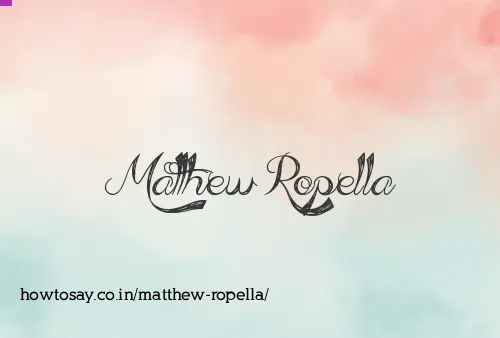 Matthew Ropella