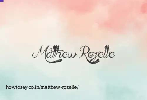 Matthew Rozelle
