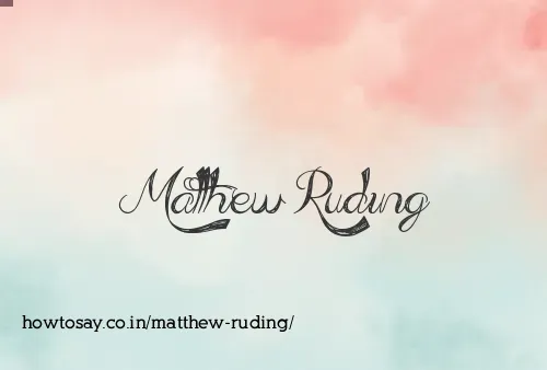 Matthew Ruding
