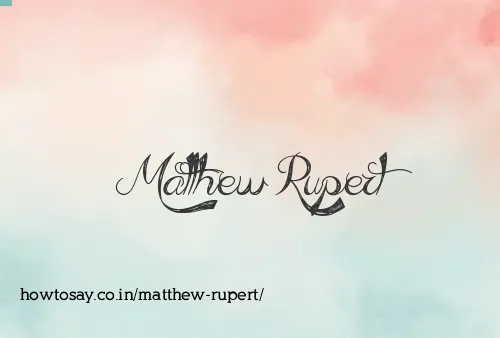 Matthew Rupert