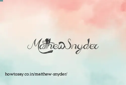 Matthew Snyder