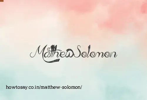 Matthew Solomon