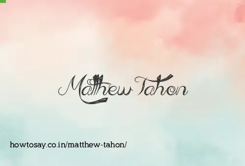 Matthew Tahon