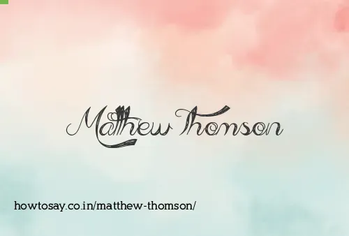 Matthew Thomson