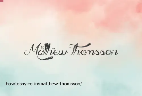 Matthew Thomsson