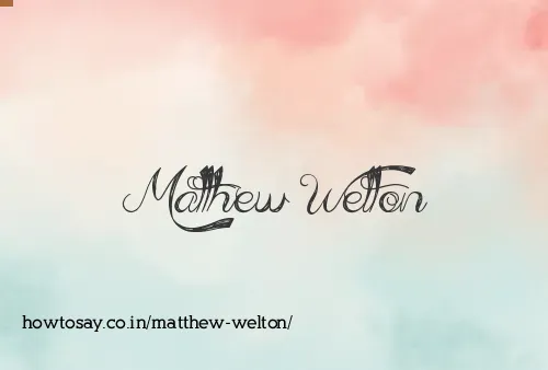 Matthew Welton