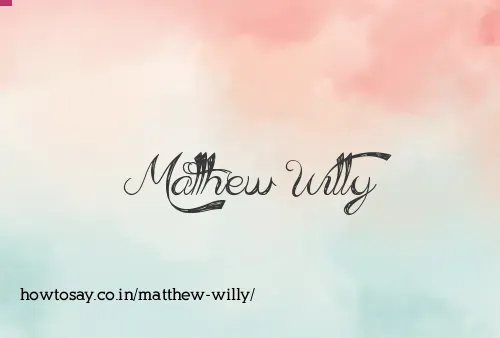 Matthew Willy