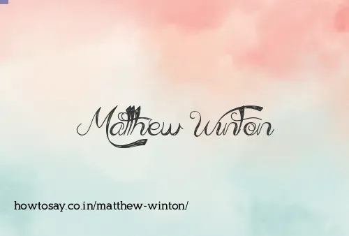 Matthew Winton