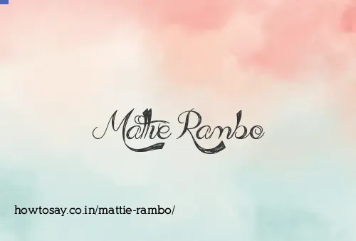 Mattie Rambo