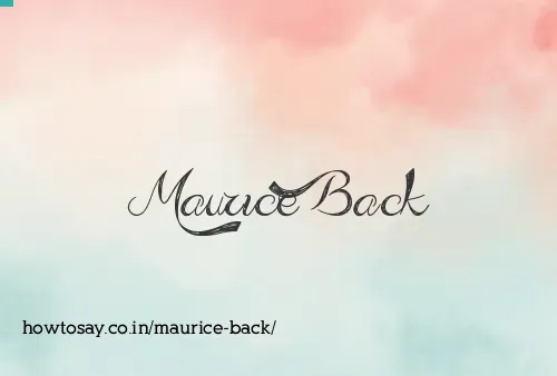 Maurice Back
