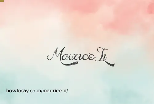 Maurice Ii
