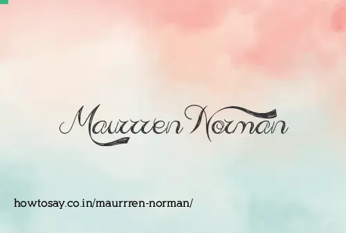 Maurrren Norman