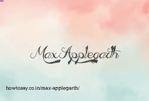 Max Applegarth