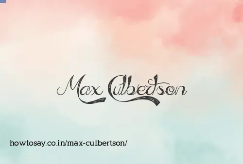 Max Culbertson