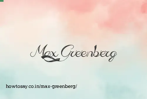 Max Greenberg