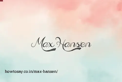 Max Hansen