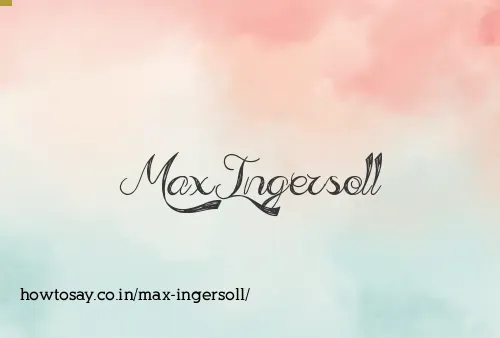 Max Ingersoll