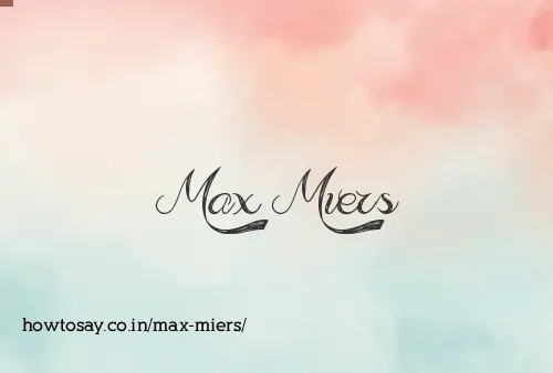 Max Miers