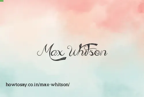 Max Whitson