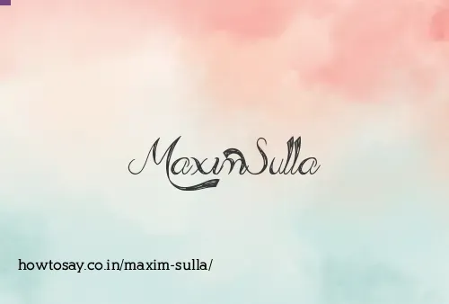 Maxim Sulla