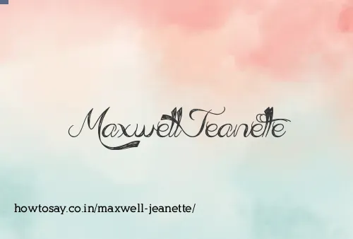 Maxwell Jeanette