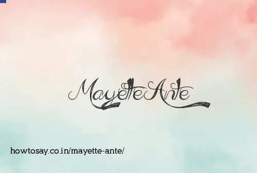 Mayette Ante