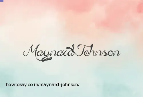 Maynard Johnson