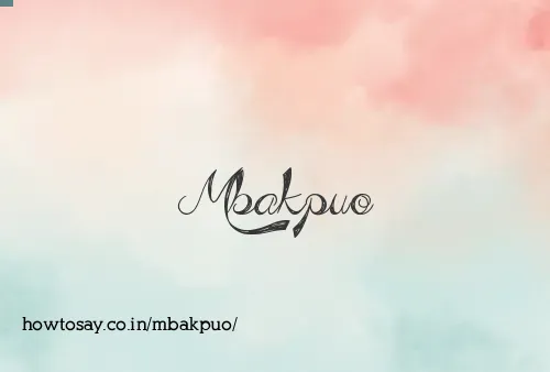 Mbakpuo