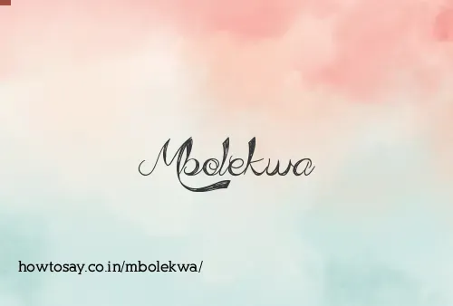Mbolekwa
