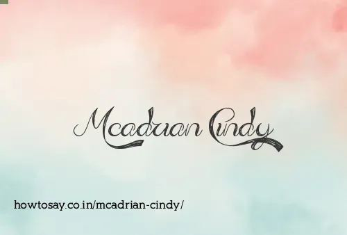 Mcadrian Cindy