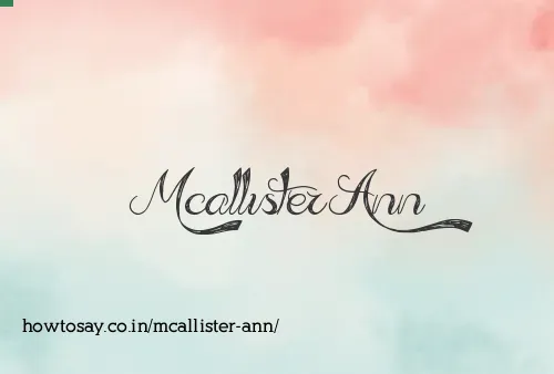 Mcallister Ann