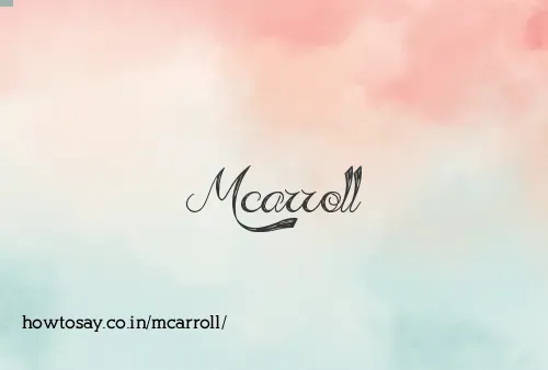 Mcarroll