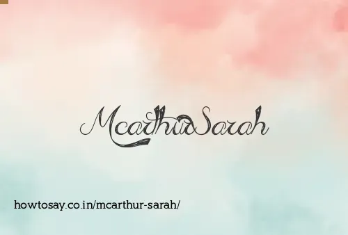 Mcarthur Sarah