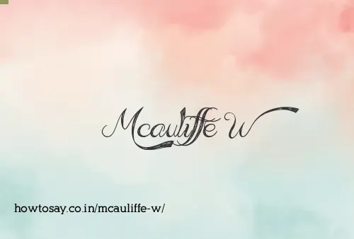 Mcauliffe W