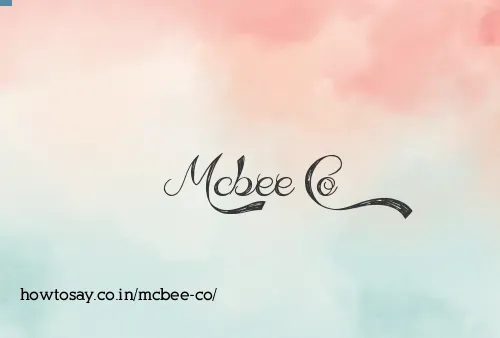 Mcbee Co