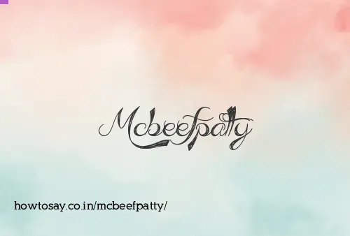Mcbeefpatty