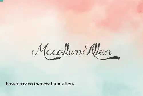 Mccallum Allen