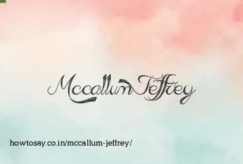 Mccallum Jeffrey