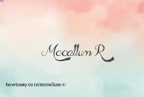 Mccallum R