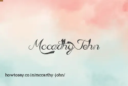 Mccarthy John