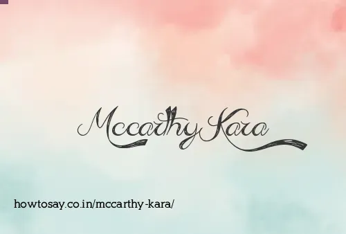 Mccarthy Kara