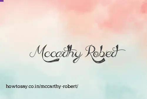 Mccarthy Robert