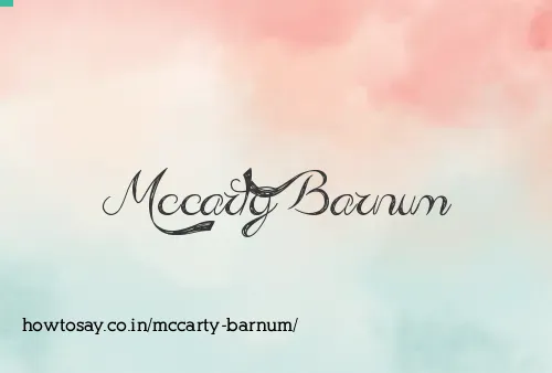 Mccarty Barnum