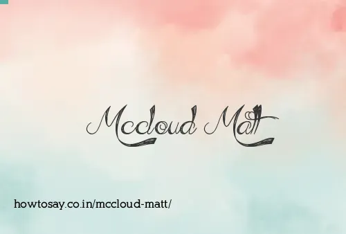 Mccloud Matt