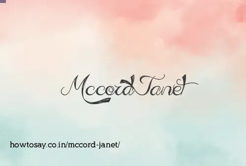 Mccord Janet