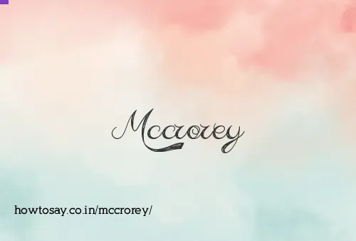 Mccrorey