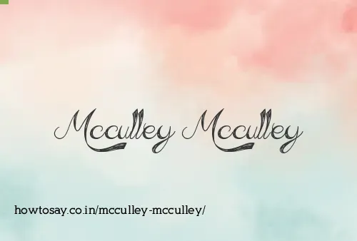 Mcculley Mcculley
