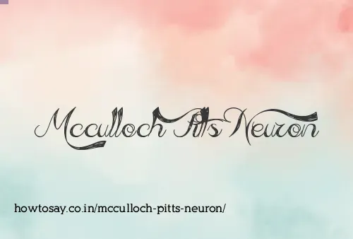Mcculloch Pitts Neuron