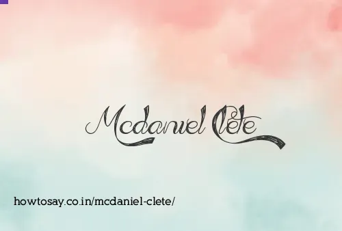 Mcdaniel Clete